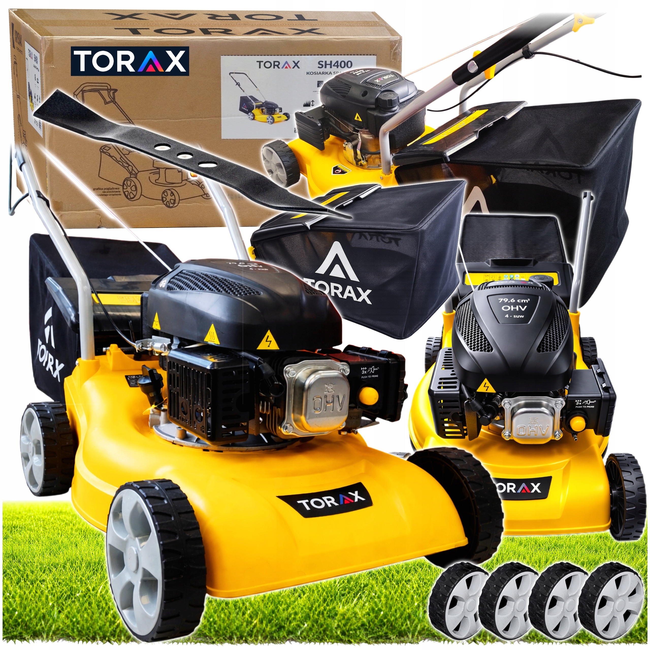 Benzínová kosačka na trávu TORAX SH400 1,76 HP, 41 cm, s košom s objemom 40 l